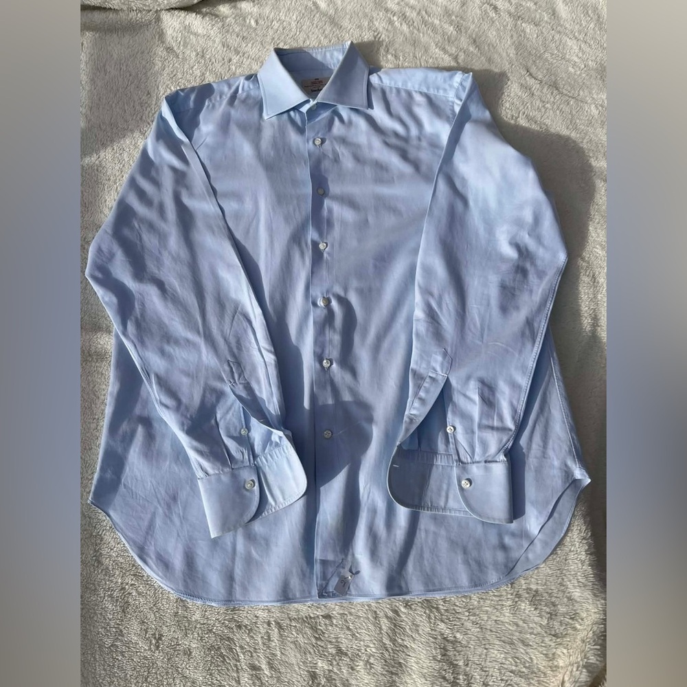 Alessandro Gherardi Neiman Marcus Men's Long Sleeve Shirt Light Blue Sz 43/17 .